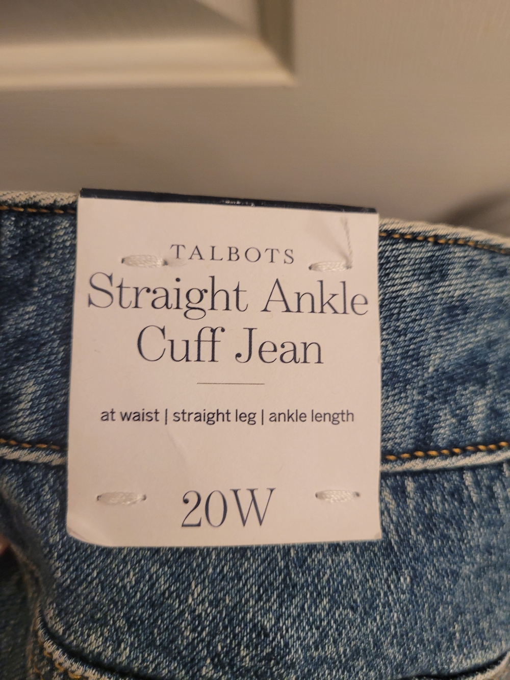 Talbots Straight Ankle Cuff Jean - Light Blue Denim
